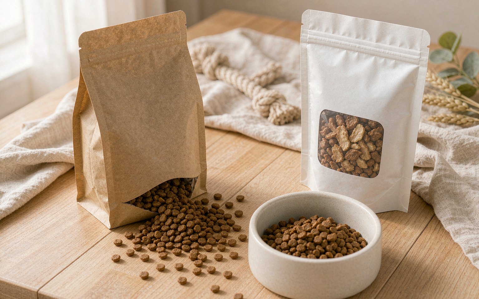 Pet Food Packaging Stand-Up vs Flat Bottom